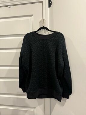 Lululemon Perfectly Oversized Jacquard Crew Black Textured Sweatshirt Women’s